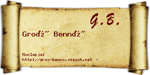Groó Bennó névjegykártya